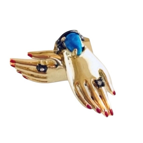 Alexis Bittar Crystal & Stone Vanitas Hand Stud Earrings. NWOT - Picture 4 of 6